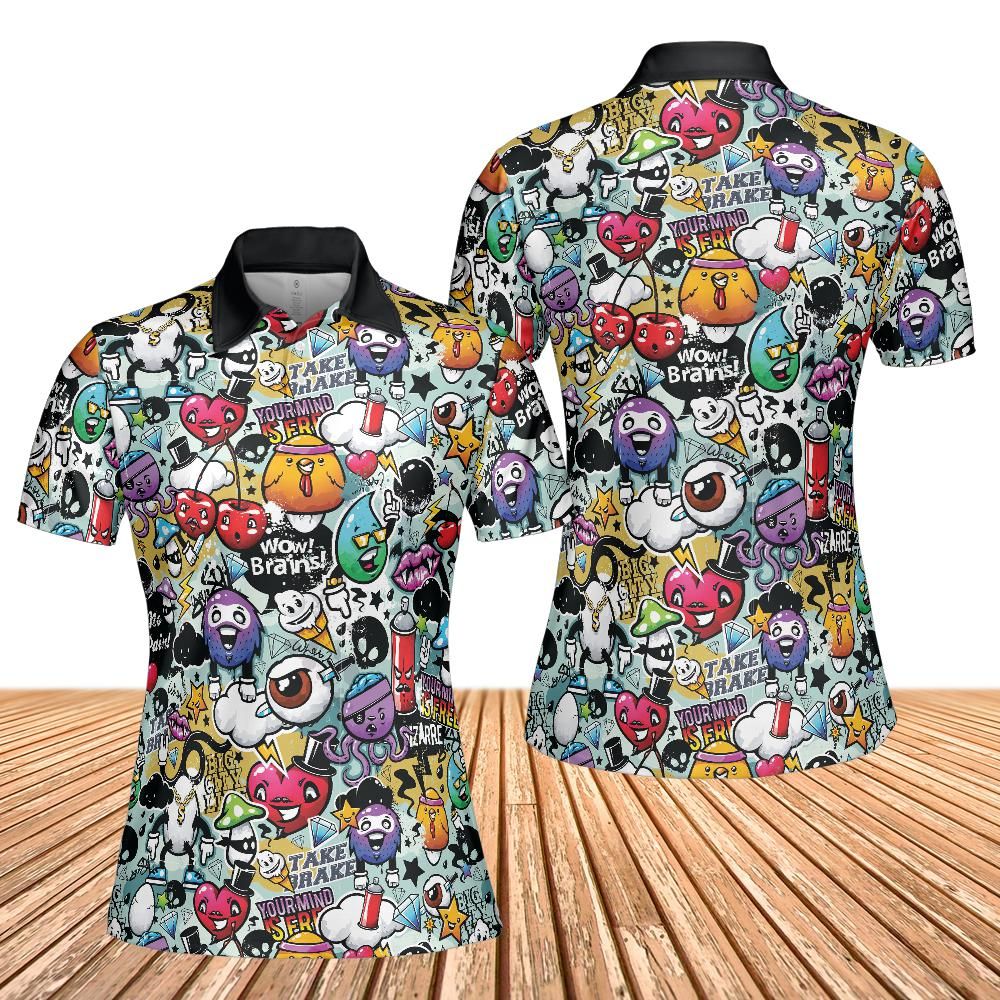 Bizarre Graffiti Women's Polo Shirt