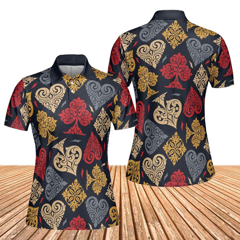 Vintage Card Symbols Women's Polo Shirt