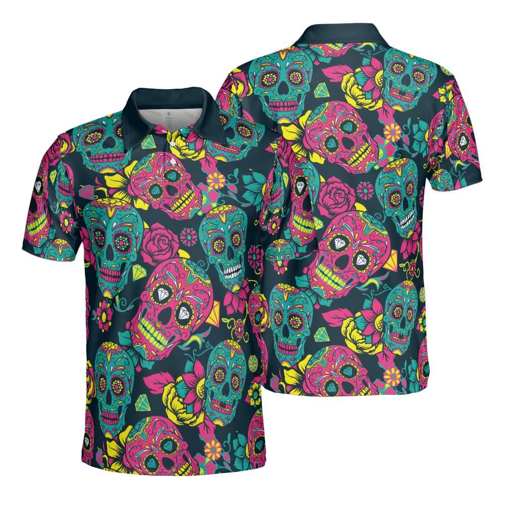 Colorful Day Of The Dead Polo Shirt