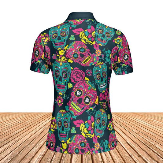 Colorful Day Of The Dead Women's Polo Shirt