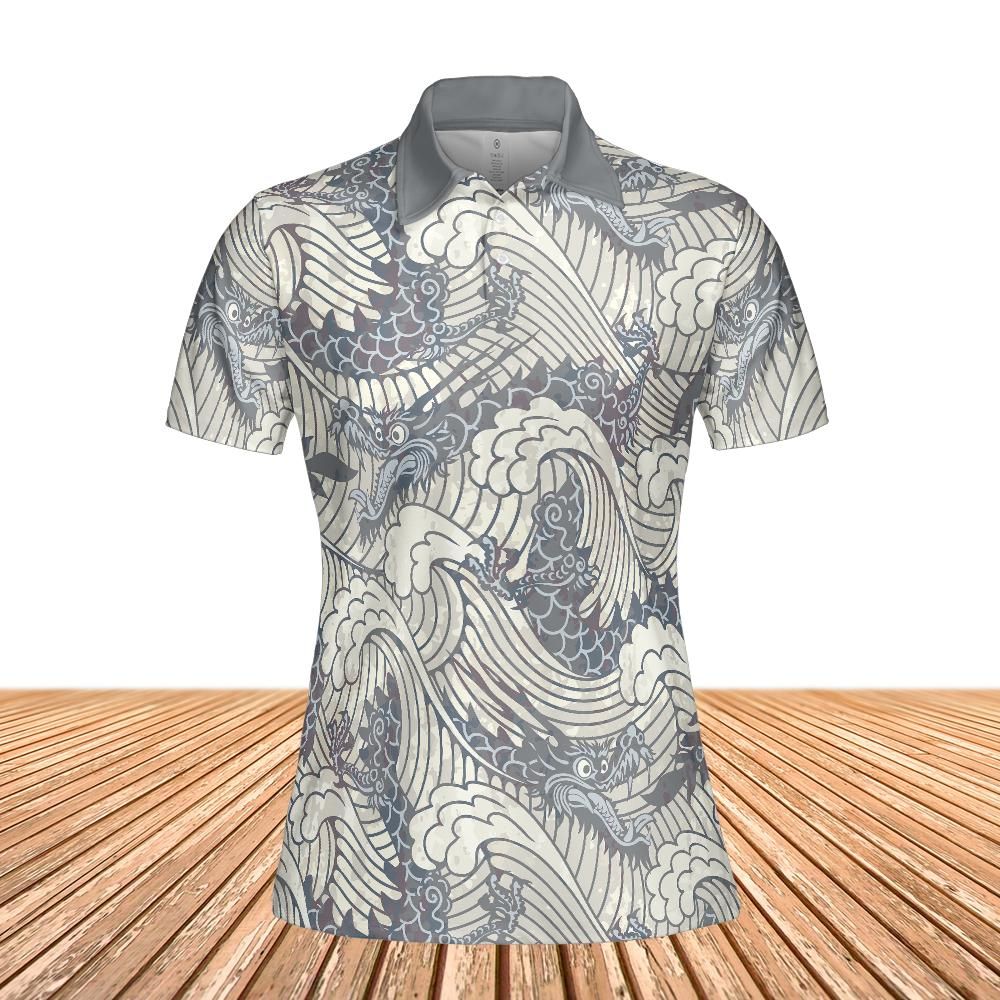 Vintage Dragons In Waves Women's Polo Shirt