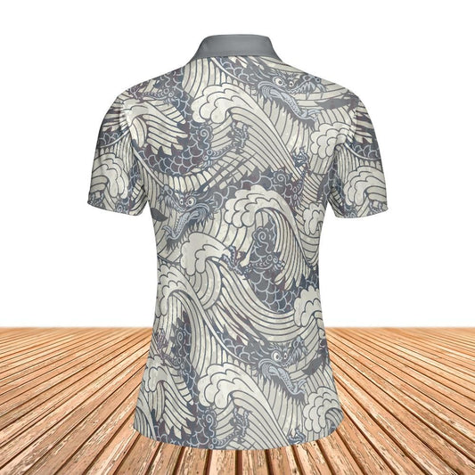 Vintage Dragons In Waves Women's Polo Shirt