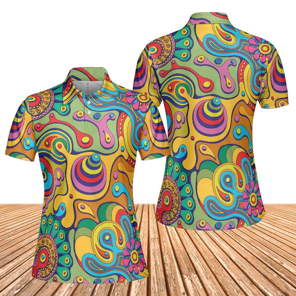 Trippy Pattern Women's Polo Shirt