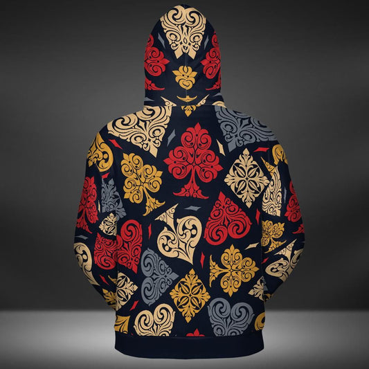 Vintage Card Symbols Premium Unisex Zip Hoodie