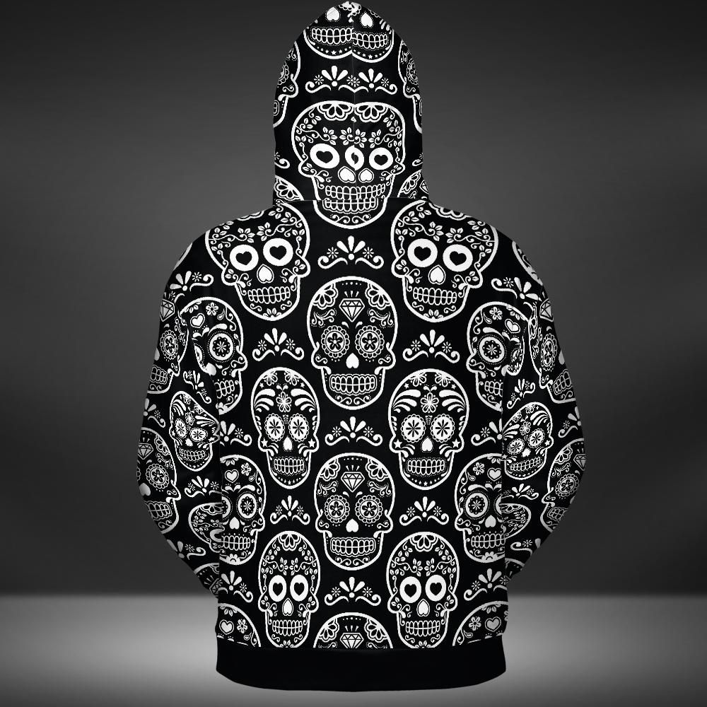 Black & White Calavera Premium Unisex Hoodie