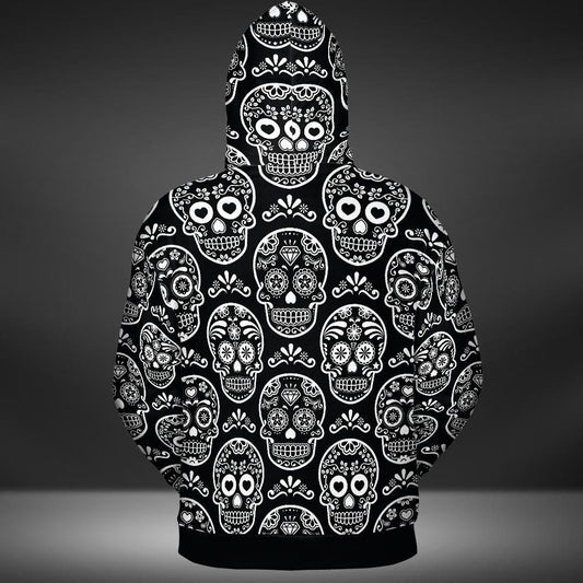 Black & White Calavera Premium Unisex Hoodie
