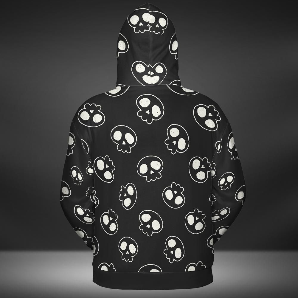 Skull Doodles Unisex Zip Hoodie