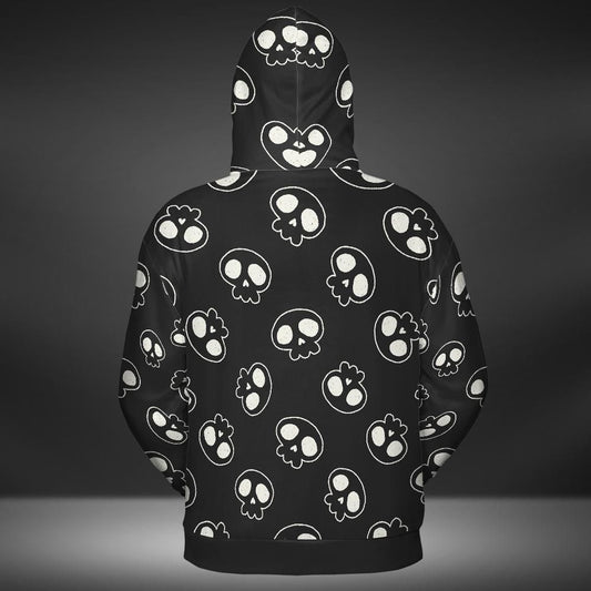 Skull Doodles Unisex Zip Hoodie