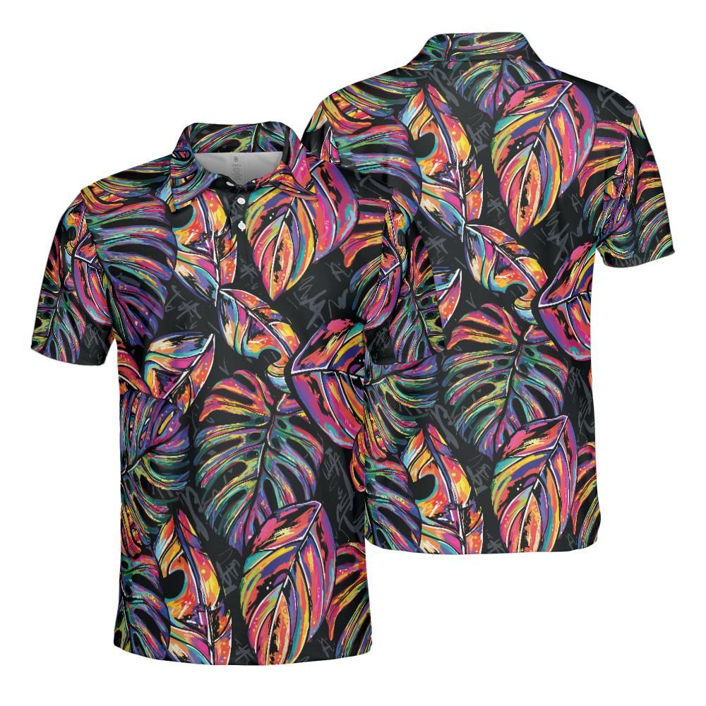 Kaleidoscope Palm Leaves Polo Shirt