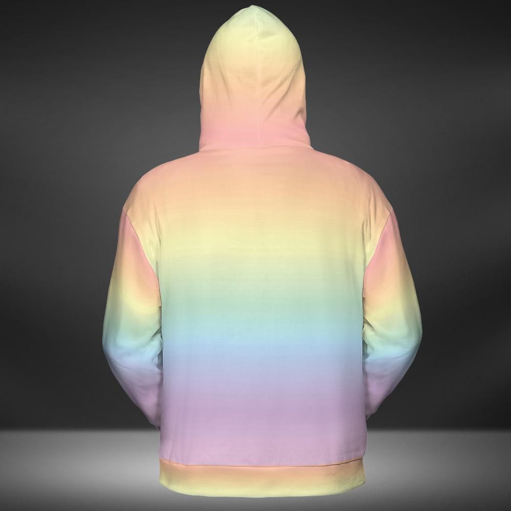 Pastel Rainbow Gradient Unisex Zip Hoodie