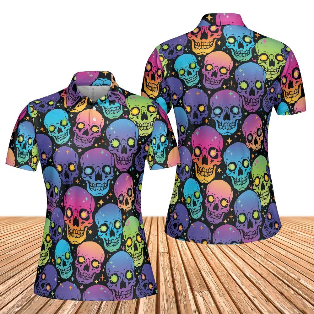 Glowing Eye Skulls Women's Polo Shirt