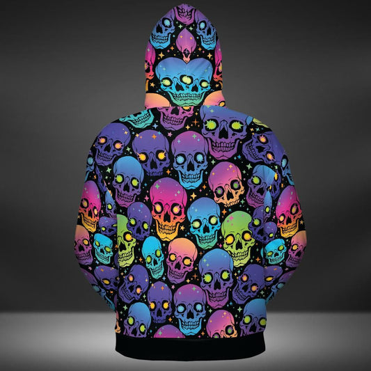 Glowing Eye Skulls Premium Unisex Zip Hoodie