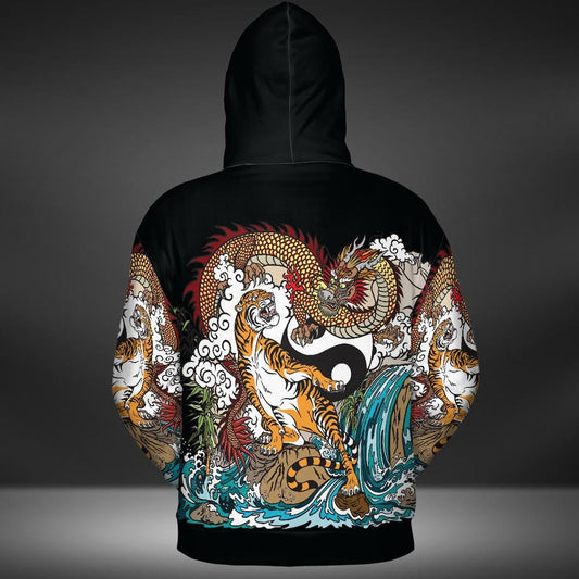 Tiger Versus Dragon Premium Unisex Hoodie