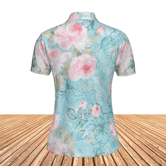 Pink Roses Women's Polo Shirt