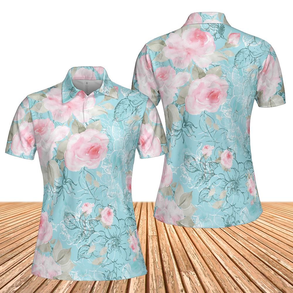 Pink Roses Women's Polo Shirt