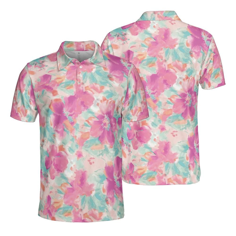 Watercolor Flowers Polo Shirt