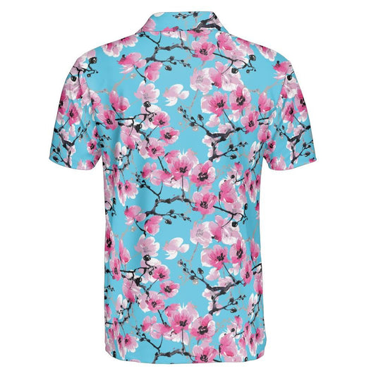 Pink Orchids Blue Sky Polo Shirt