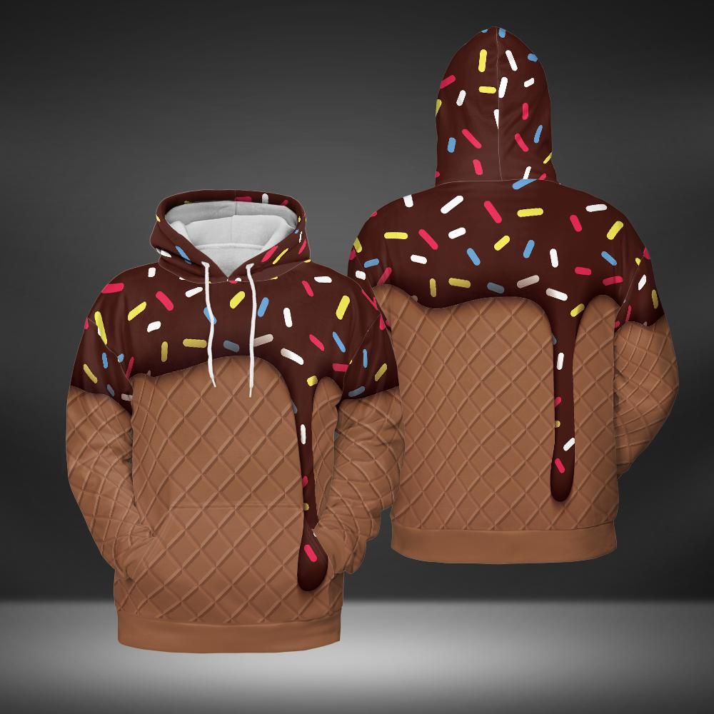 Chocolate Ice Cream And Cone Premium Unisex Hoodie
