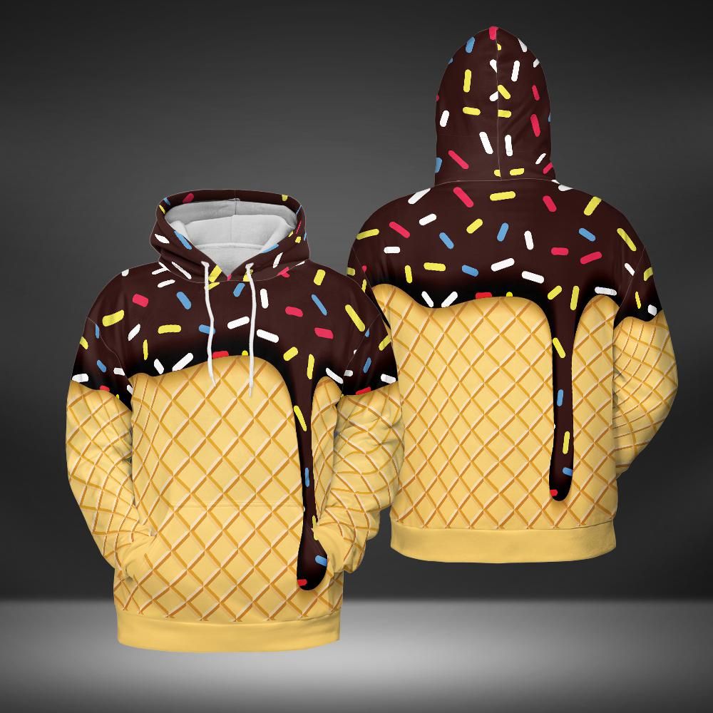 Chocolate Ice Cream Cone Premium Unisex Hoodie