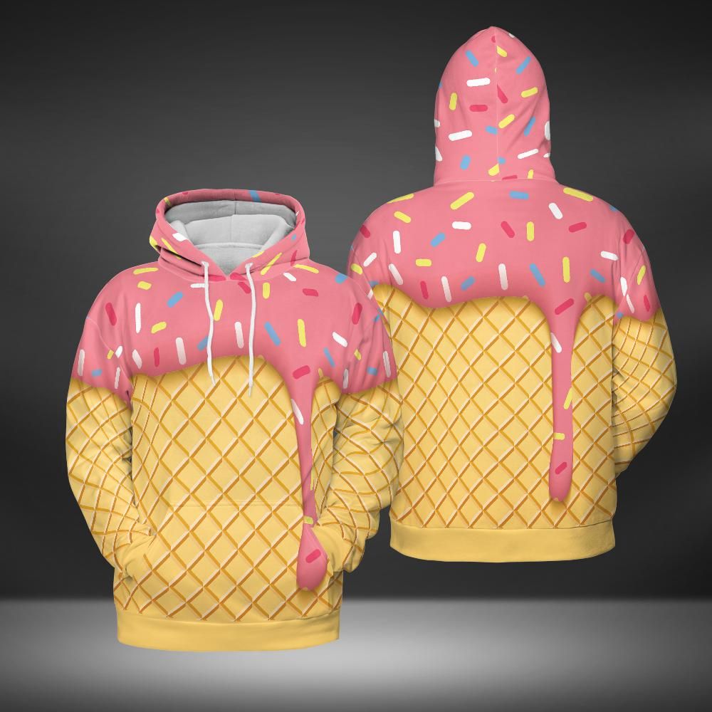 Strawberry Ice Cream Cone Premium Unisex Hoodie