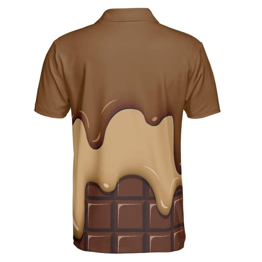 Chocolate Ice Cream & Caramel Ice Cream On A Chocolate Bar Polo Shirt