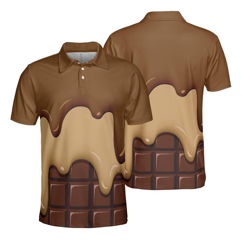 Chocolate Ice Cream & Caramel Ice Cream On A Chocolate Bar Polo Shirt