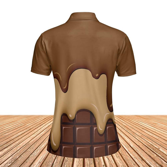 Chocolate Ice Cream & Caramel Ice Cream On A Chocolate Bar Women's Polo Shirt