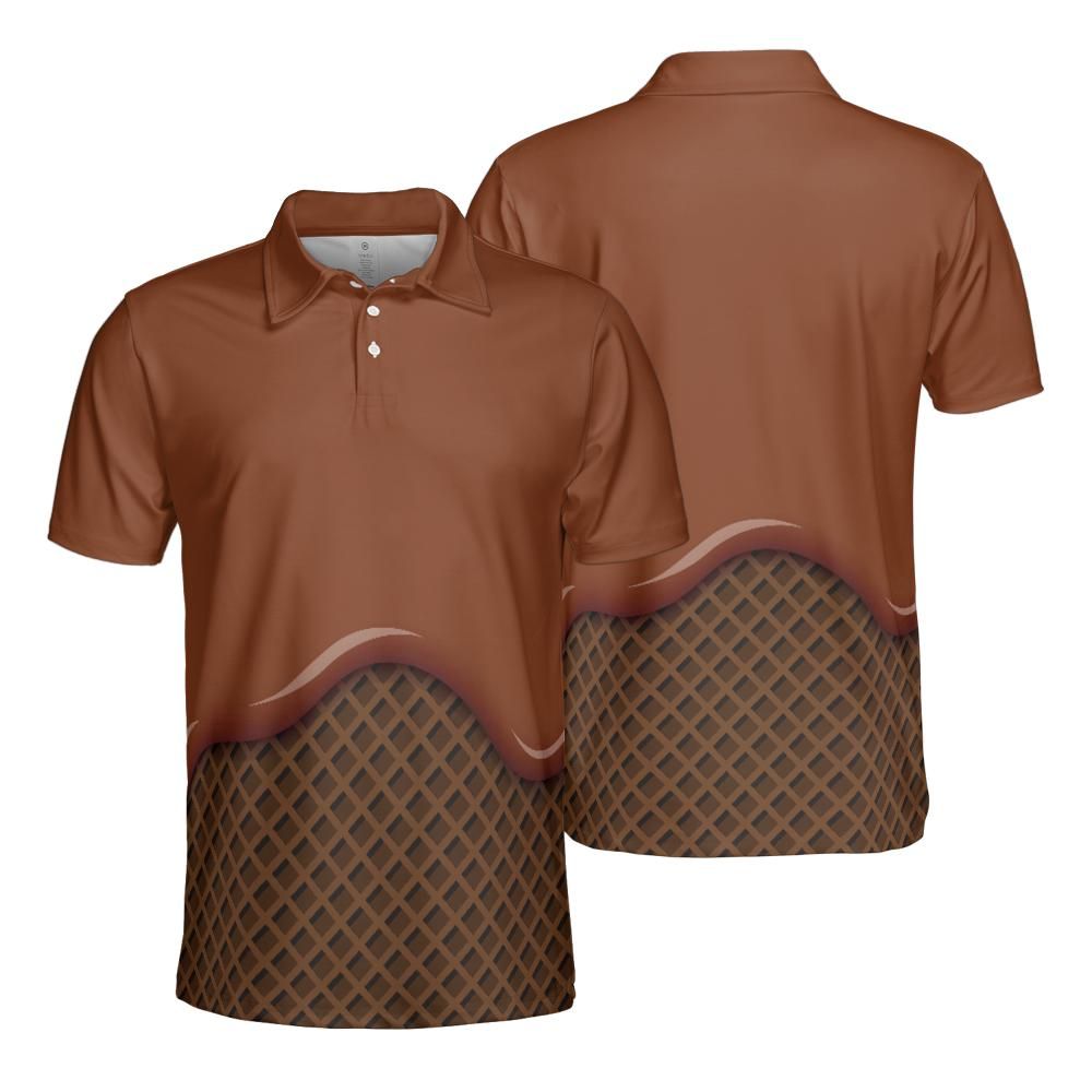 Chocolate Ice Cream On A Chocolate Waffle Cone Polo Shirt