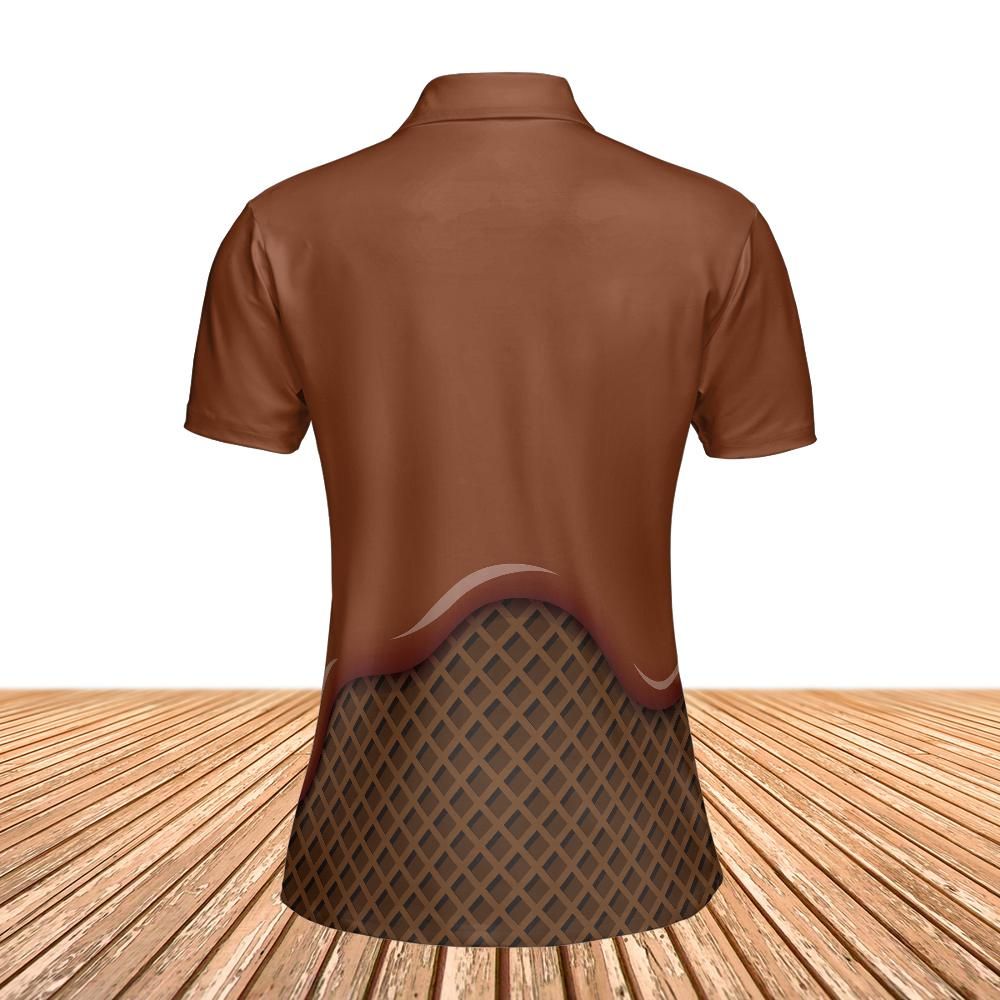 Chocolate Ice Cream On A Chocolate Waffle Cone Women's Polo Shirt