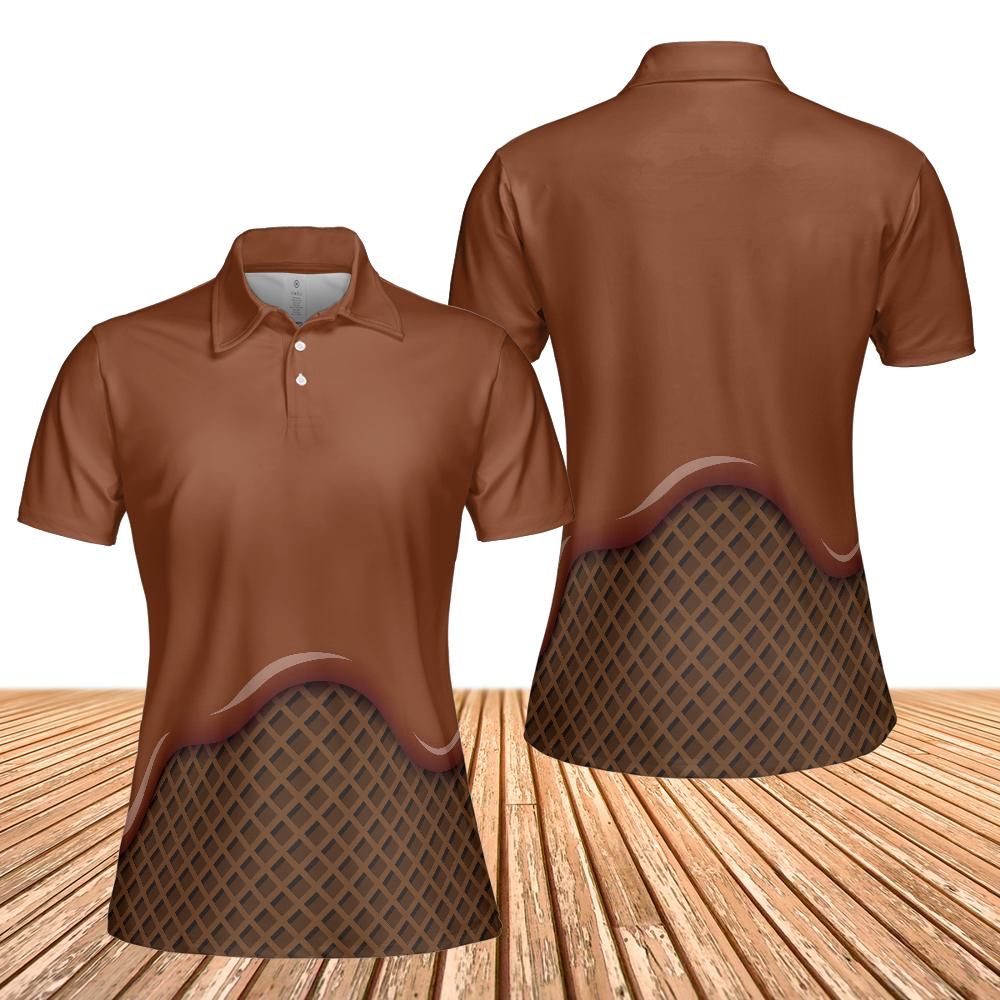 Chocolate Ice Cream On A Chocolate Waffle Cone Women's Polo Shirt