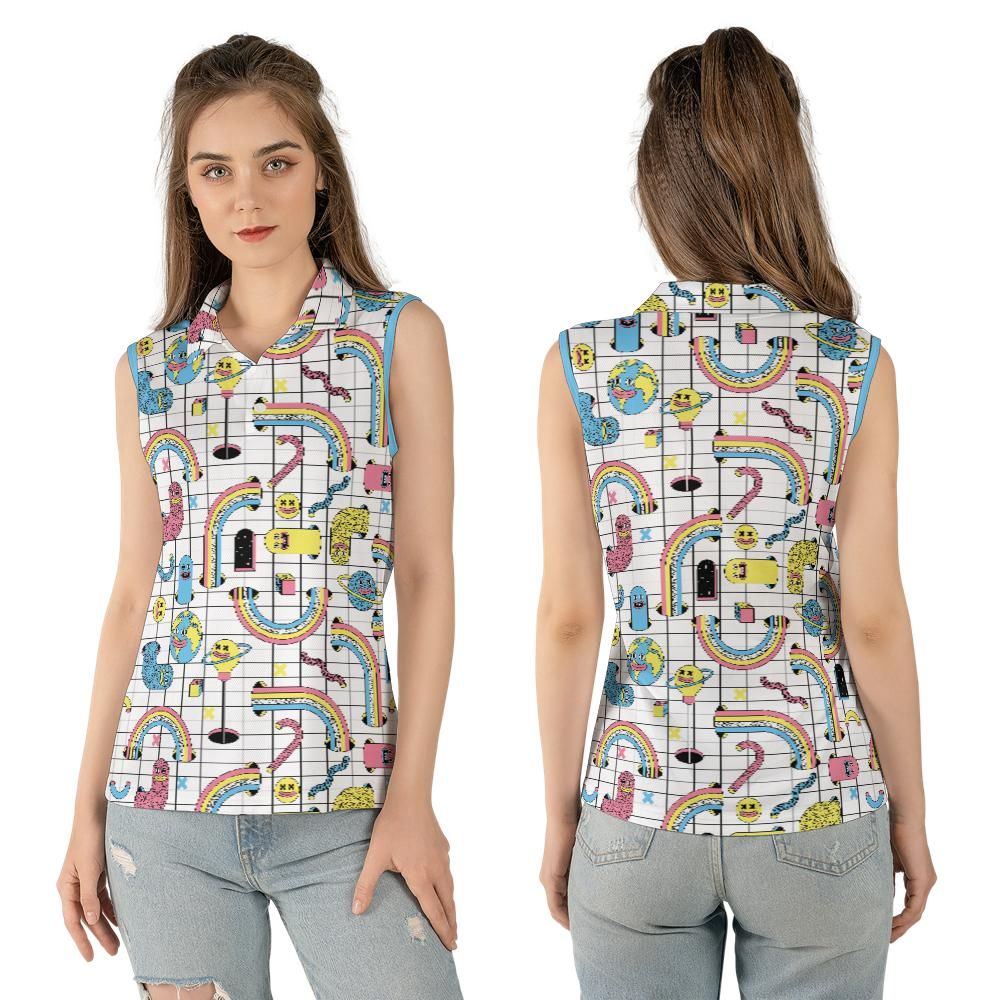 Weird Zone Women's Sleeveless Polo Shirt