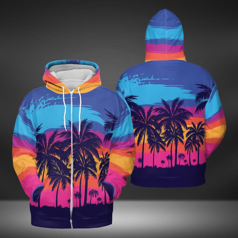 Tropical Sunset Premium Unisex Zip Hoodie