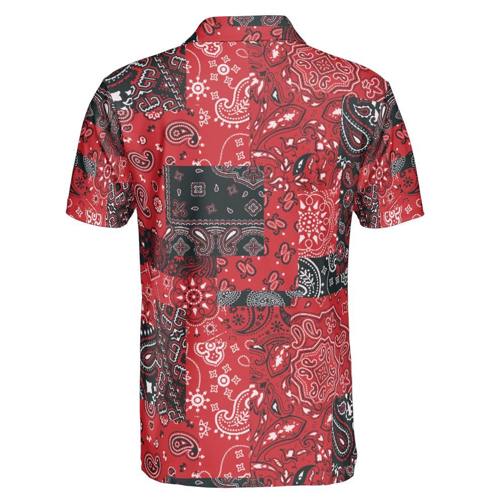 Red & Black Bandanna Polo Shirt
