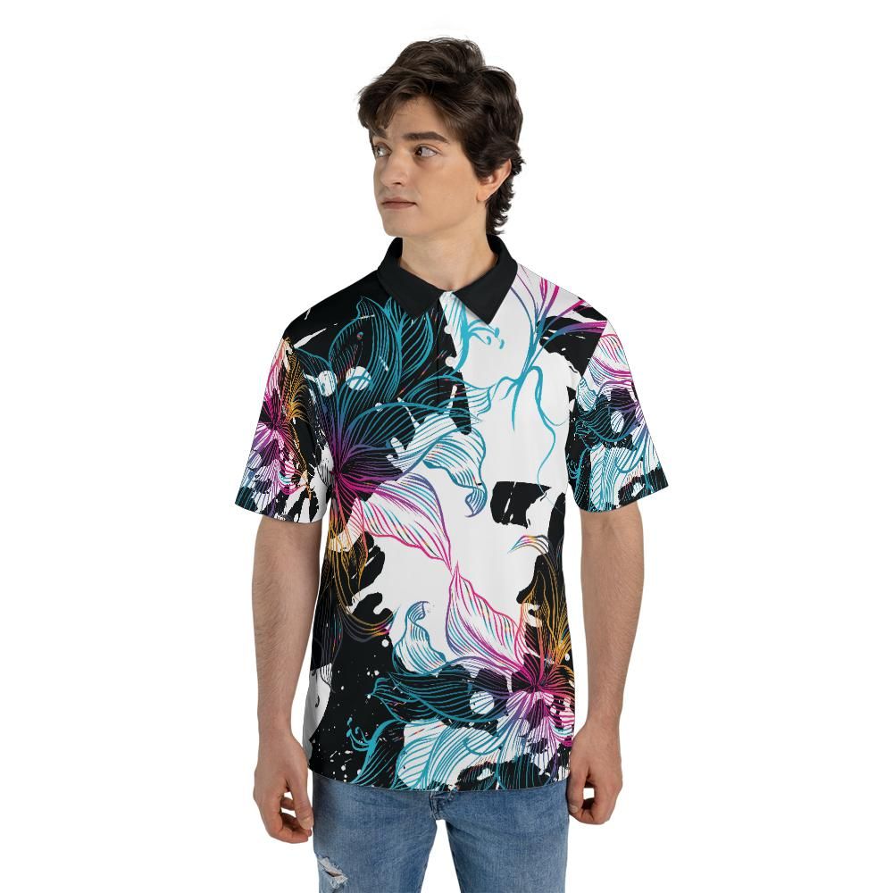 Abstract Gradient Flowers Premium Polo Shirt