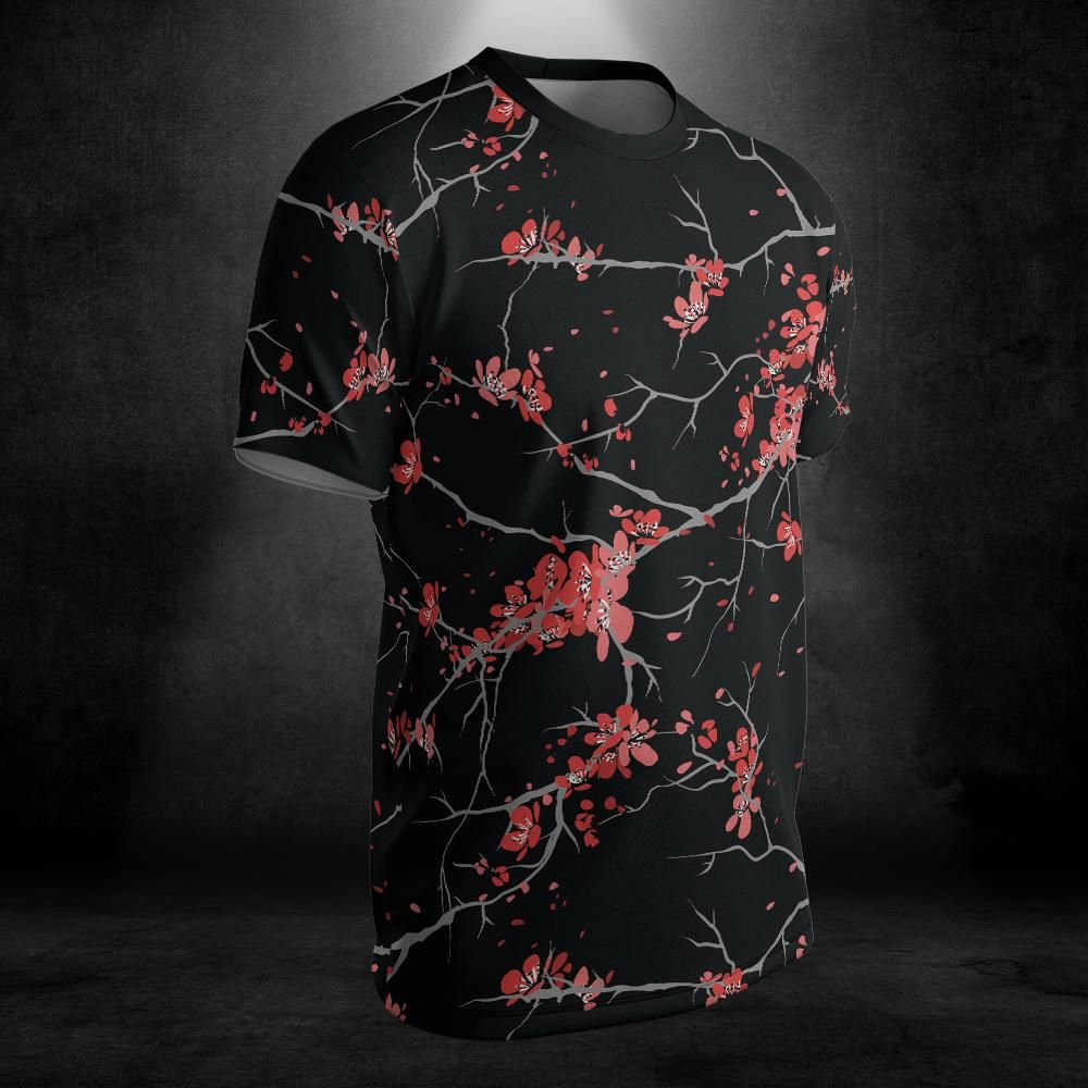 Cherry Blossoms Black Unisex Comfort T-Shirt