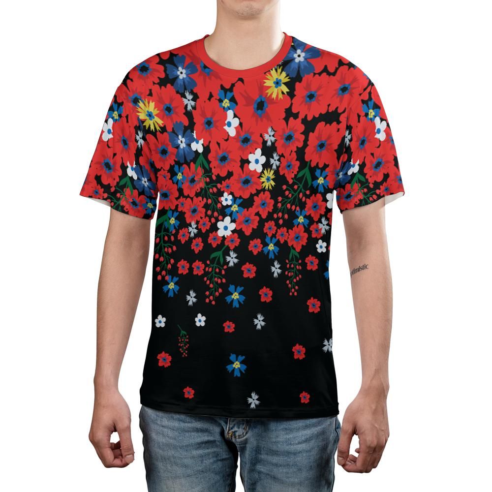 Raining Red Flowers Unisex Comfort T-Shirt