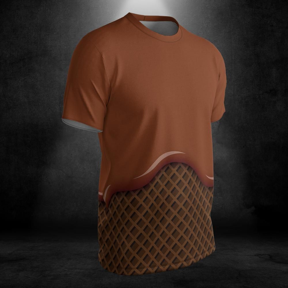 Chocolate Ice Cream On A Chocolate Waffle Cone Unisex Comfort T-Shirt