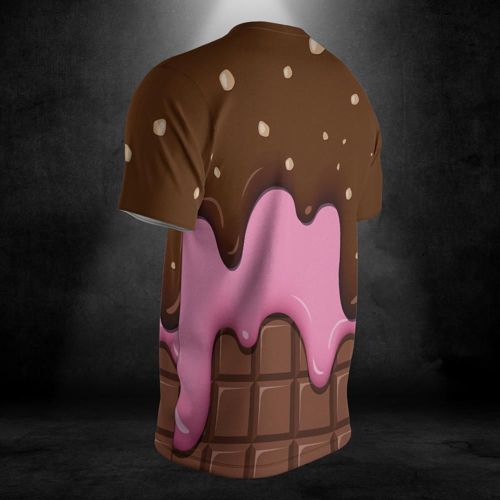 Chocolate With Peanut Ice Cream & Strawberry Ice Cream On A Chocolate Bar Unisex Comfort T-Shirt