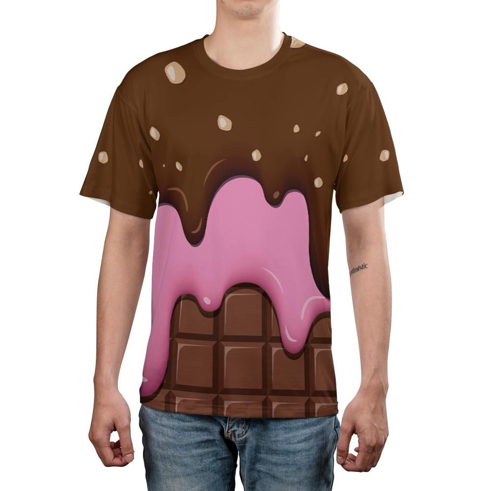 Chocolate With Peanut Ice Cream & Strawberry Ice Cream On A Chocolate Bar Unisex Comfort T-Shirt