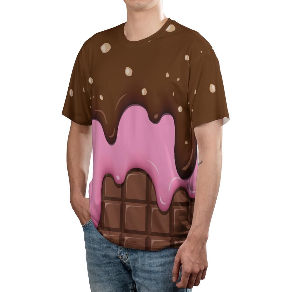 Chocolate With Peanut Ice Cream & Strawberry Ice Cream On A Chocolate Bar Unisex Comfort T-Shirt