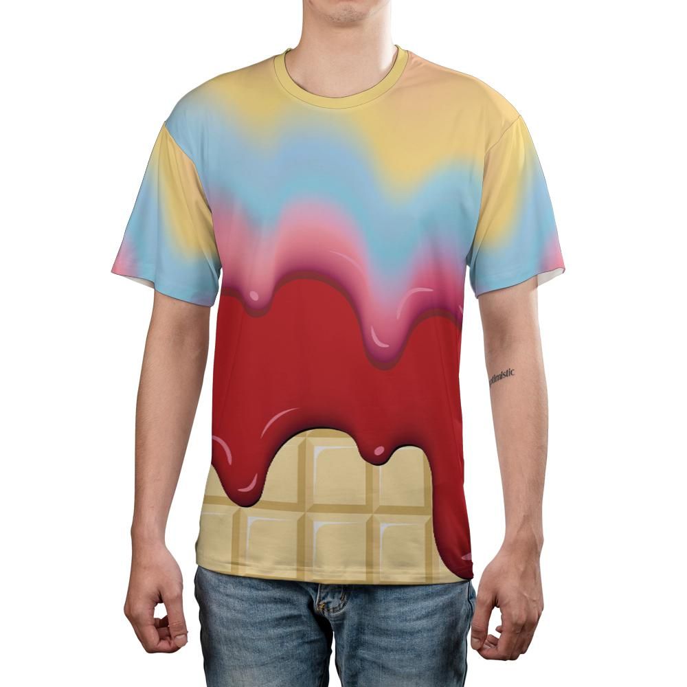 Rainbow & Strawberry Ice Cream On A White Chocolate Bar Unisex Comfort T-Shirt