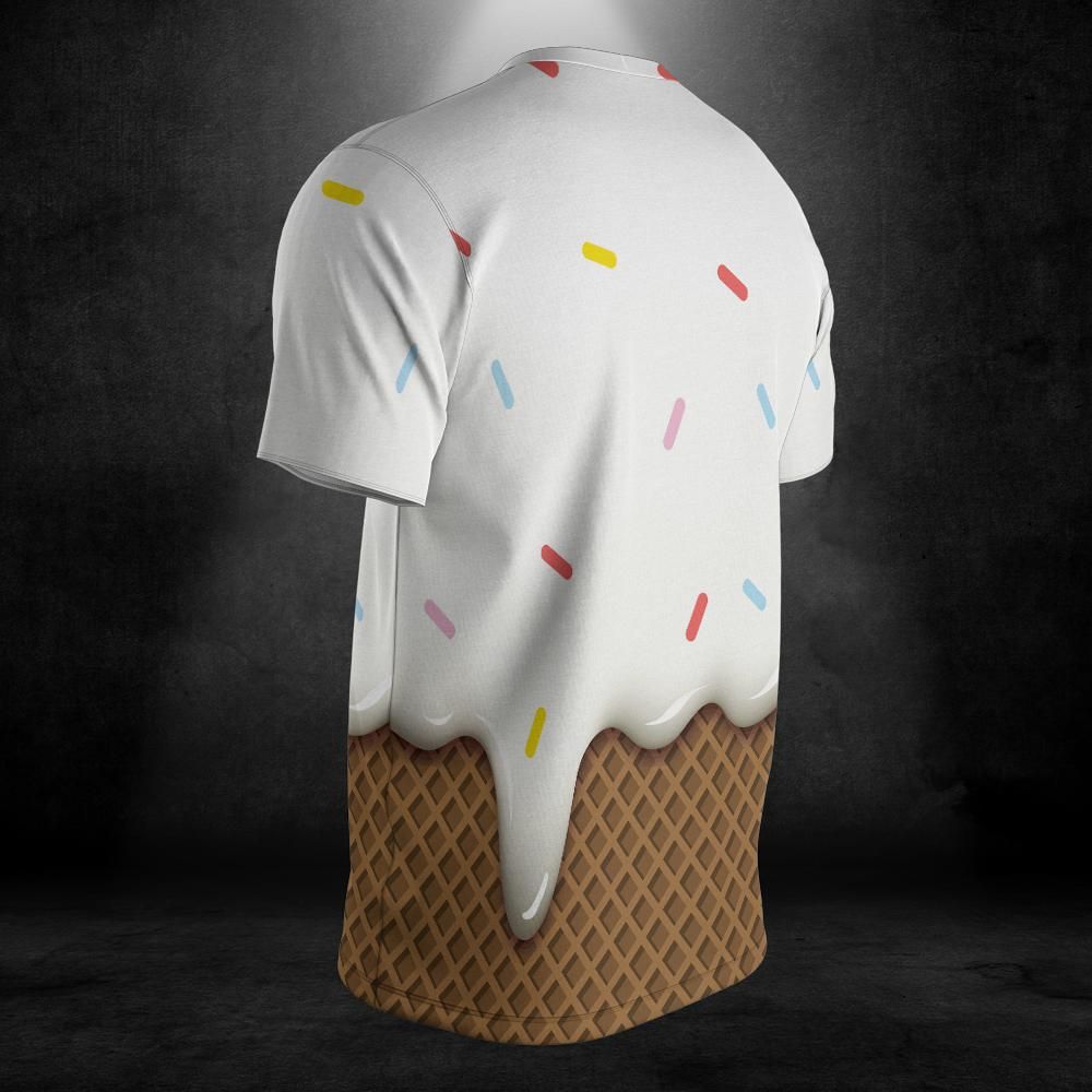 Vanilla Ice Cream With Sprinkles Melted Over A Chocolate Cone Unisex Comfort T-Shirt