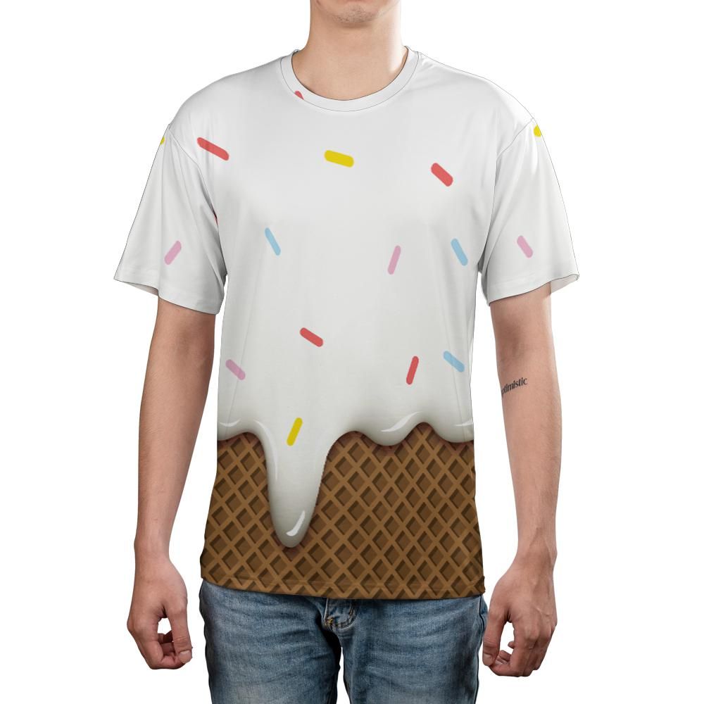 Vanilla Ice Cream With Sprinkles Melted Over A Chocolate Cone Unisex Comfort T-Shirt