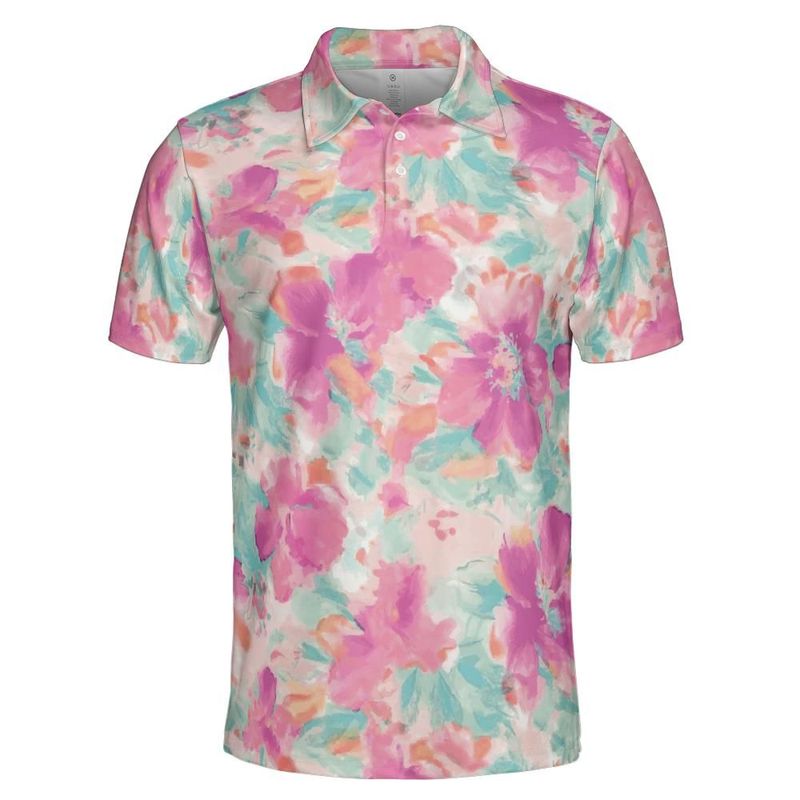 Watercolor Flowers Polo Shirt