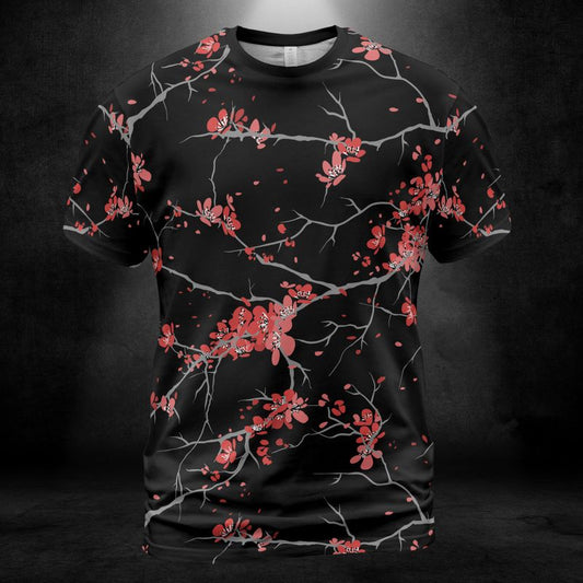Cherry Blossoms Black Unisex Comfort T-Shirt