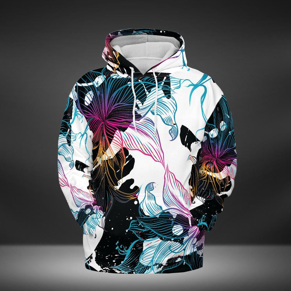 Abstract Gradient Flowers Unisex Hoodie