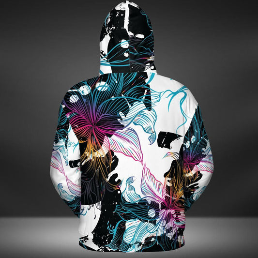 Abstract Gradient Flowers Unisex Hoodie