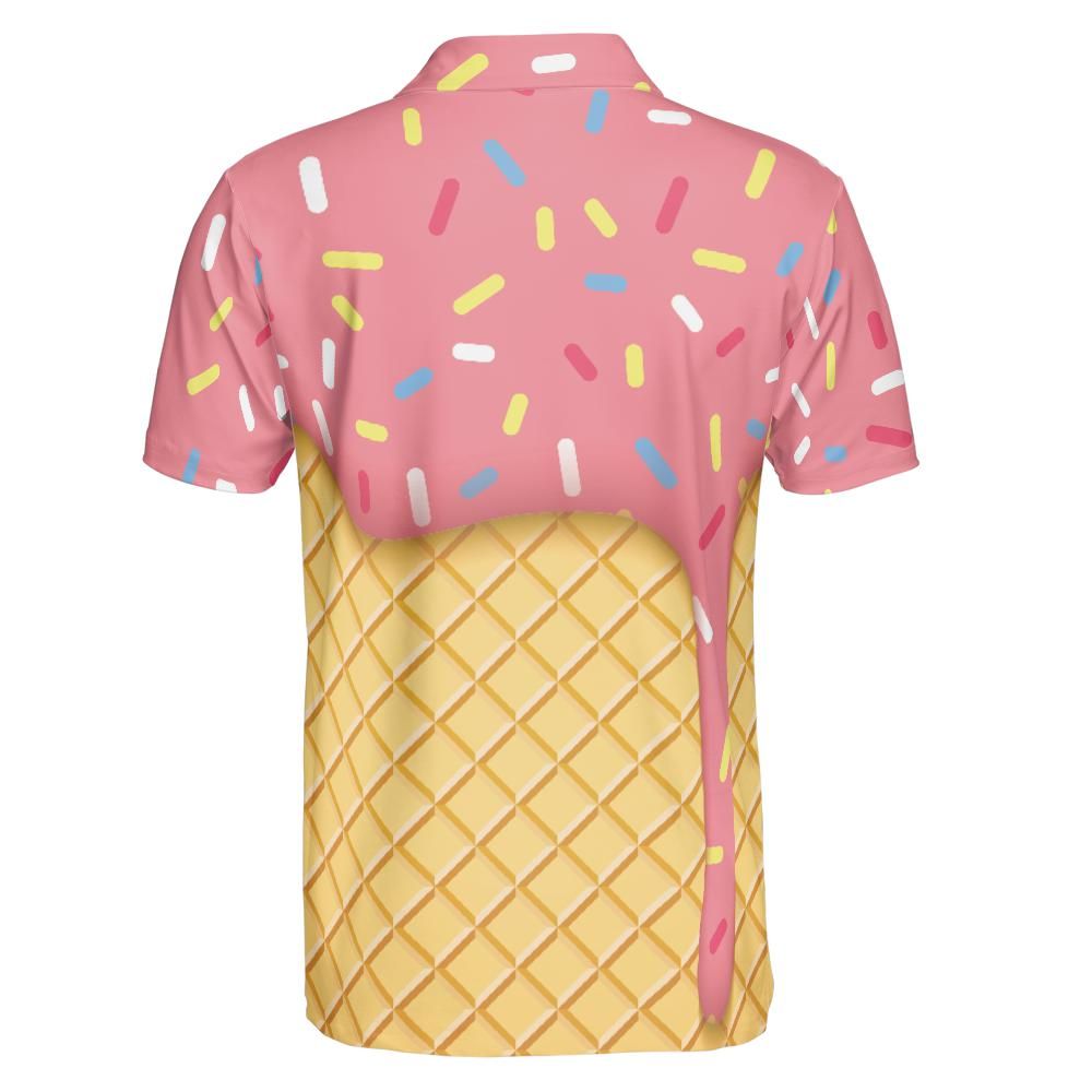 Strawberry Ice Cream Cone Polo Shirt