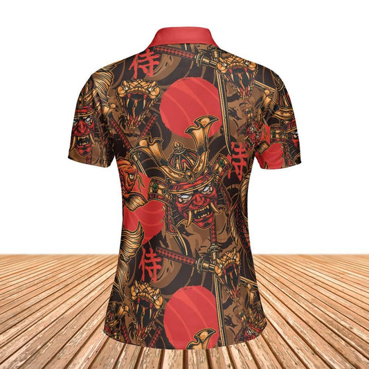 Samurai And Koi Fish Women's Polo Shirt