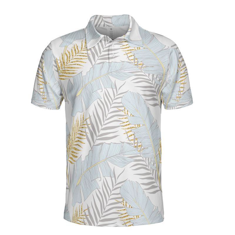 Blue Banana Leaves Polo Shirt